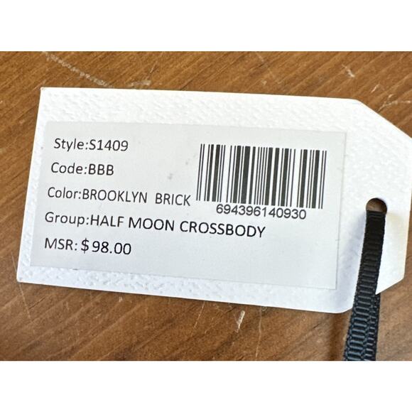 Sanctuary NWT Half Moon Adjustable Crossbody Bag Purse Studded Fringe Chic - Picture 9 of 10